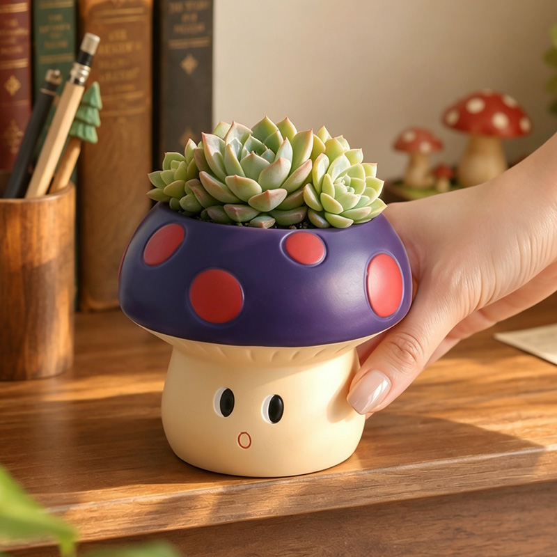 Cute Cartoon Mushroom Resin Su - đánh giá và giá Snake Plant Ceramic